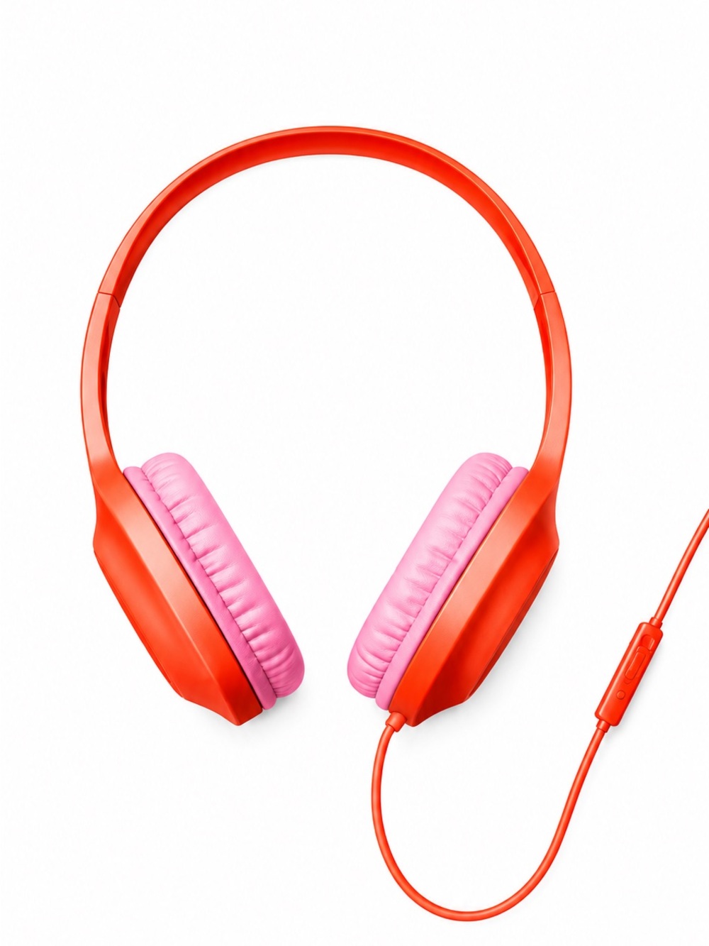 Wired On-Ear Headphones heyday Coral Orange: Foam Ear Cushion Built-In Micro NEW